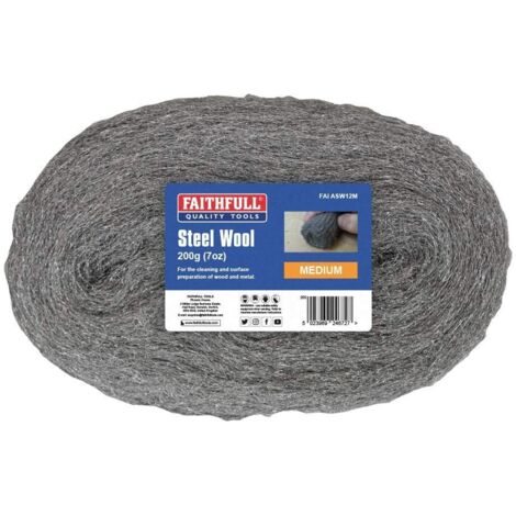 Faithfull FAIASW12M Steel Wire Wool Medium 200g