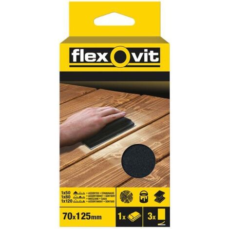 Hook & Loop Sanding Block Kit Assorted 70 x 125mm (3)