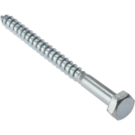 Coach Screw Hexagon Head Single Thread ZP M8 x 130mm Bag 10 FORCS8130G