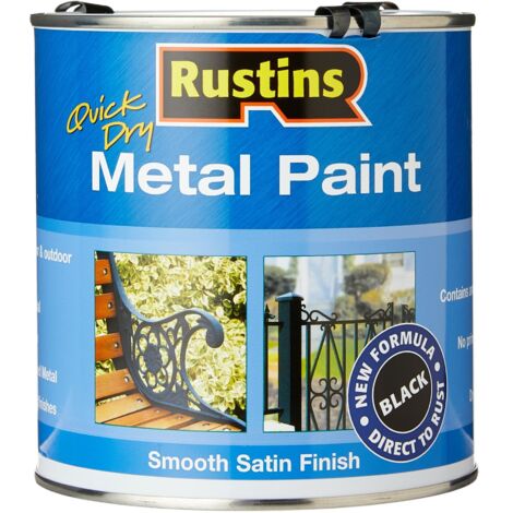 Quick Drying Metal Paint Smooth Satin Black 1 Litre