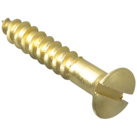 Wood Screw Slotted CSK Brass 1in x 8 Forge Pack 16 FORFPC18B
