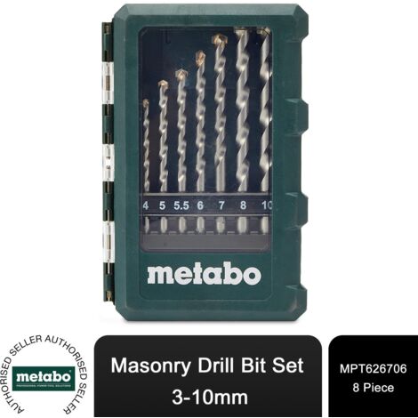 Metabo 626706000 Masonry Drill Set 8 Piece 3-10mm MPT626706