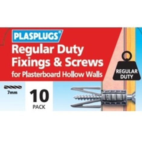 Plasplugs HWRS010 Regular-Duty Fixings & Screws Pack of 10 PLAHWRS010 (1/2)