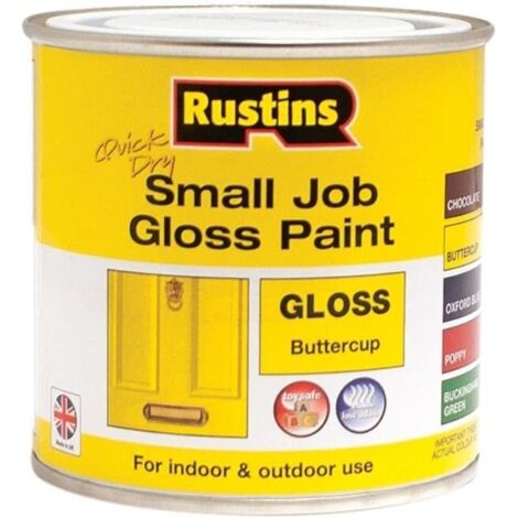 Rustins Quick Dry Small Job Gloss Paint in Buttercup Yellow – 250ml