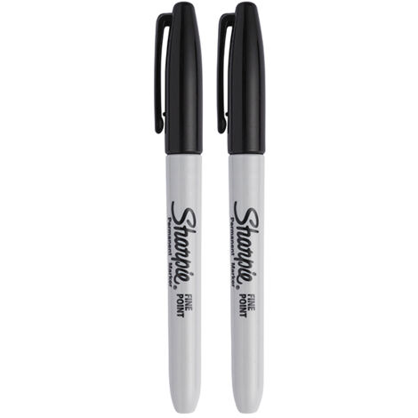 Fine Tip Permanent Marker Black (Pack of 2) (1/4)