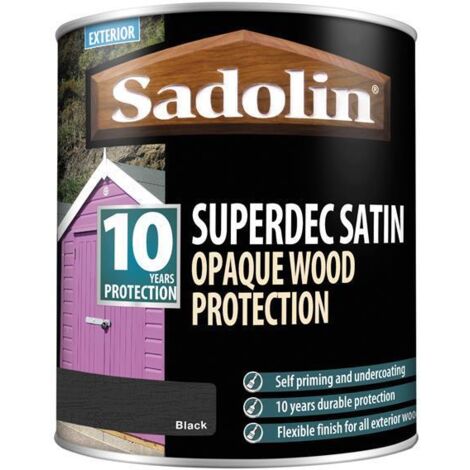 Superdec Opaque Wood Protection Black Satin 1 litre