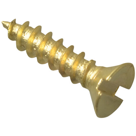Wood Screw Slotted CSK Brass 1/2in x 4 Forge Pack 60 FORFPC124B