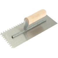 R.S.T. RTR153DS Notched Trowel 6mm Square Notches Wooden Handle 11 x 4.1/2in RST153DS