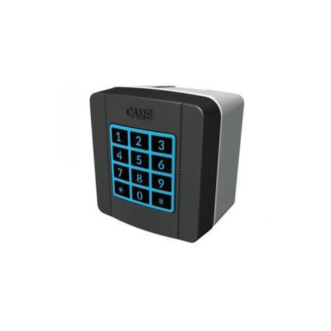 Came – Clavier à code radio rétro-éclairé 25 codes – Fréquence 433.92 Mhz – Indice de protection IP54 – Portée 80 mètres