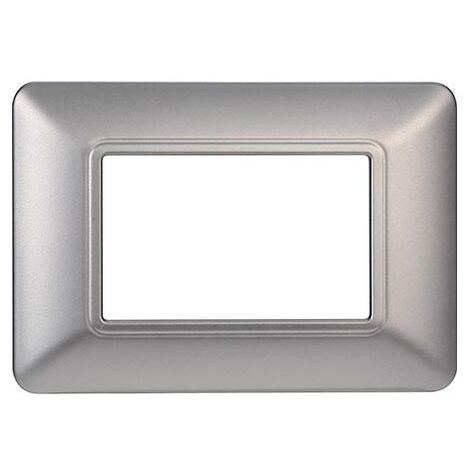 Plaque compatibles Bticino Matix 3 modules plastique couleur argent