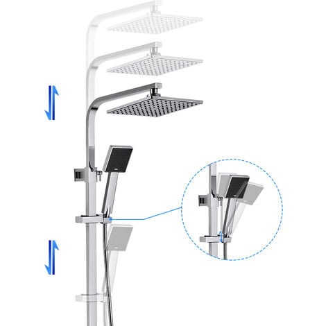 BONADE Sistema de ducha termostaticas Set de Ducha Columna de ducha con Handheld Bidet y Ducha de Mano y Ducha de Lluvia Agua Fría y caliente Latón Cromo