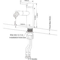 Grifo de Lavabo para Bidé Grifería de Baño Diseño Monomando Alto Mezclador del Lavabo Grifería de Baño Agua Fría y Caliente Cromado
