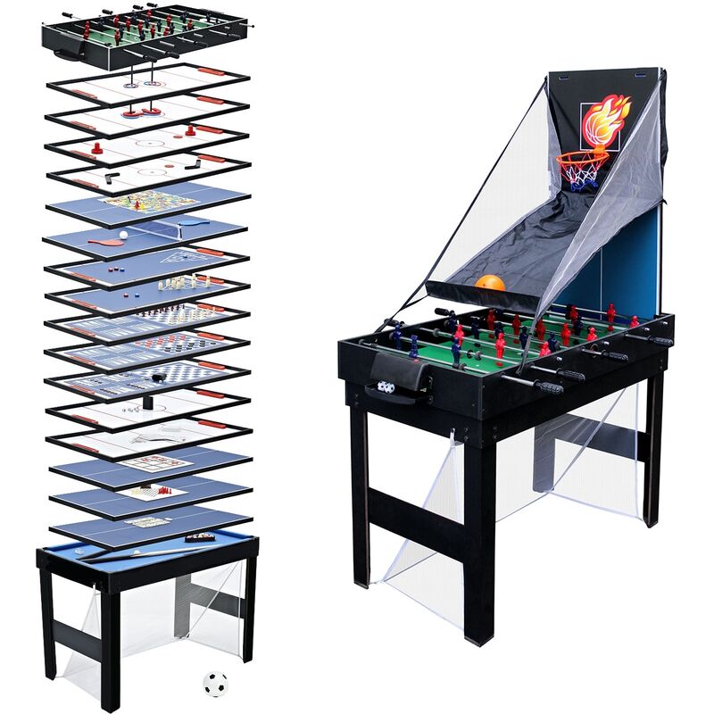 OLYMPIC - Mesa multijuego 20 en 1 - Adultos y niños - Compacta - L 106.6 xl 60.5 x H 80.5 CM - Estructura de MDF