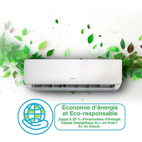 OBAMI - Aire acondicionado fijo reversible - Bi-split - 6200W - 21000BTU - 40m2 + 30m2 - Gas R32 - 4D Airflow - Golden Fin - Wifi