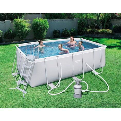 56457 PISCINA BESTWAY POWER STEEL 412 x 201 x 122 h CON POMPA A SABBIA