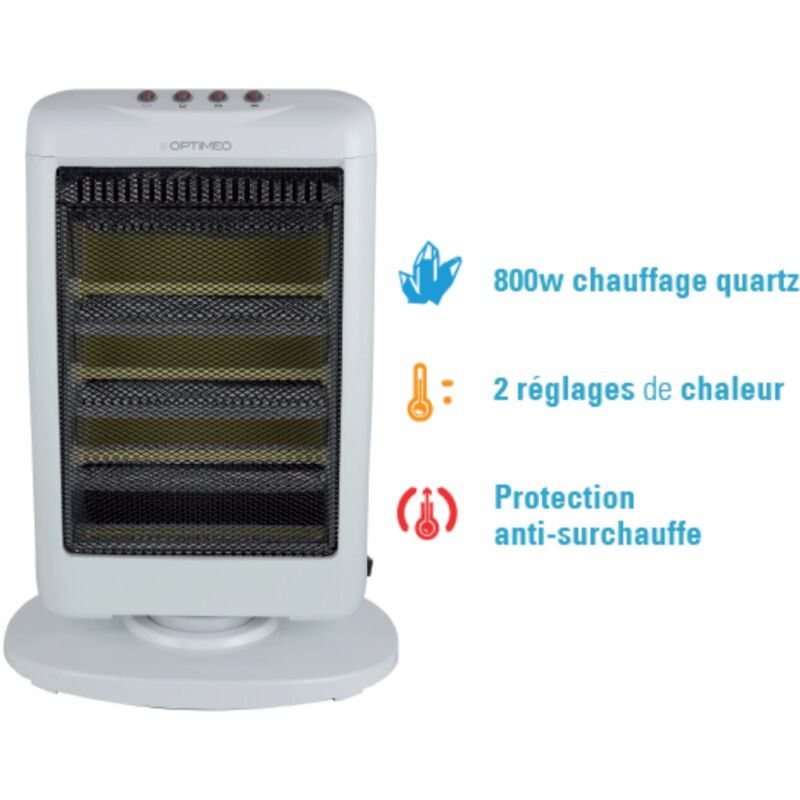 Radiateur d'appoint bain d'huile 1500W, 3 niveaux de chauffage, minuterie  24h et mode Eco, avec télécommande , OCE-D01-1500 OPTIMEO (Marque française)