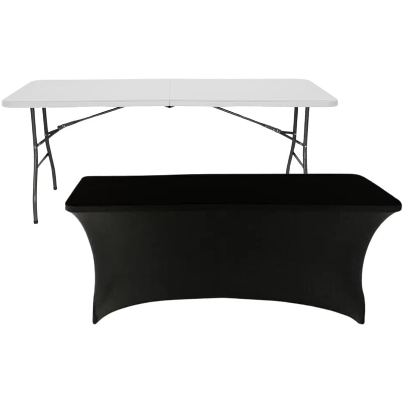 Mesa Plegable 180cm blanca funda catering gh91 color negro 7house