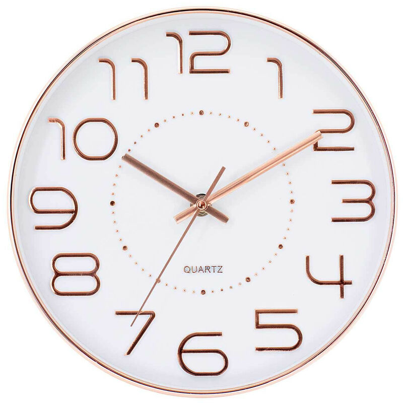 Reloj de Pared Original en Oro Rosa con Esfera Blanca Ø25 cm Thinia Home