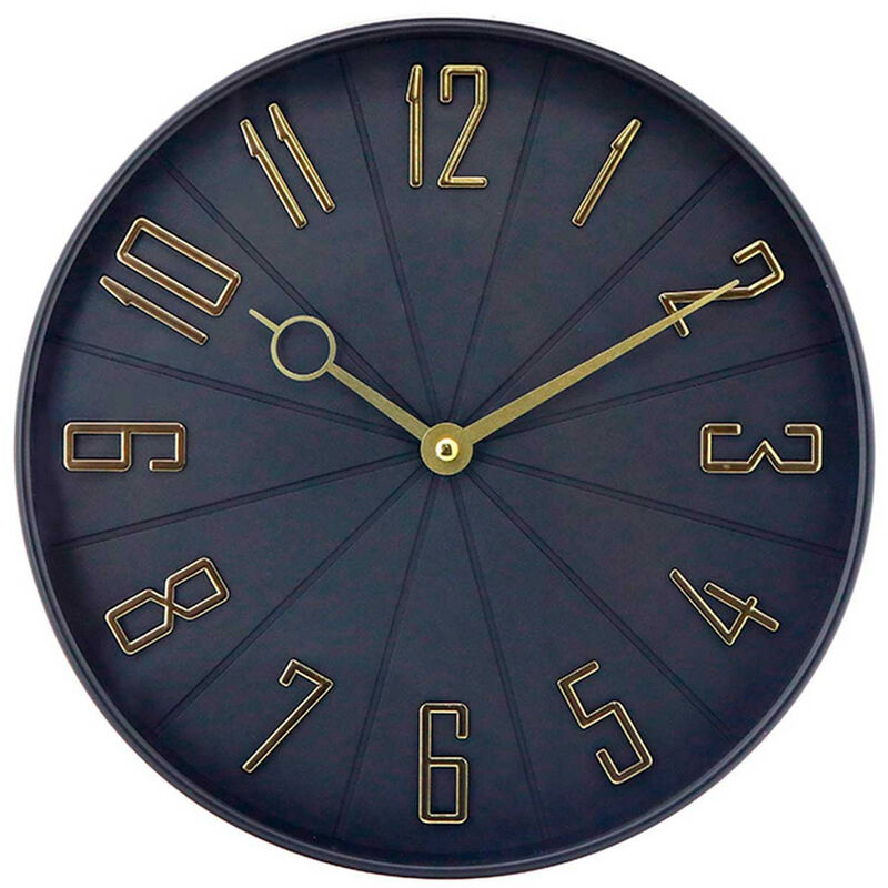 Reloj de Pared Vintage Negro/Dorado Ø27.3 cm Thinia Home