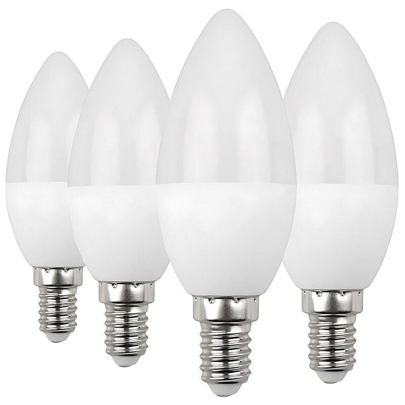 Pack 4 Bombillas LED Vela E14 6W Equi.40W 470lm 10000H ECO 1Primer Low Cost