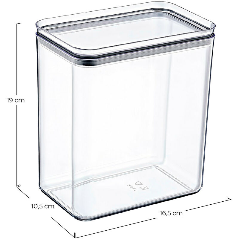 Táper hermético rectangular de cristal 900ml