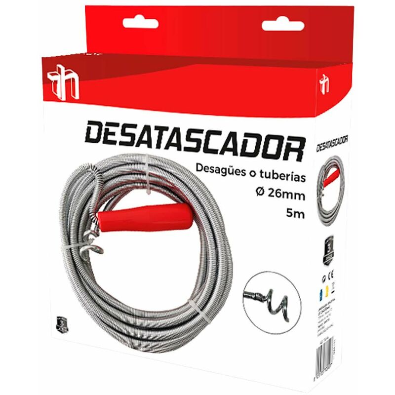 Desatascador Tuberías,（5m x 9mm） Espiral de limpieza de Tuberías, Alambre  Desatascador Tuberias Profesional, Cable Desatascador Tuberías, Muelle  Desatascador : : Bricolaje y herramientas