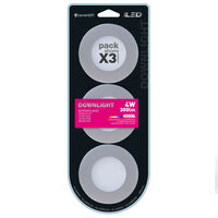 Pack 3 Mini Downlight LED Ultraslim Empotrable Redondo 4W 300lm Ø7cm 4000K Aluminio 7hSevenOn