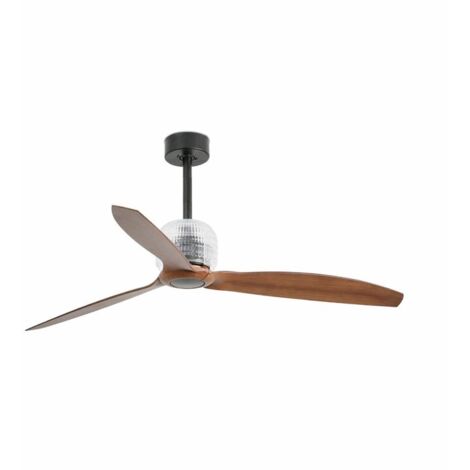 Faro DECO negro, ventilador de techo de madera LED con motor de CC (1/5)