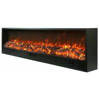 Sined Caminetto Vesuvio Chimenea Electrica Empotrada De 2 m De Longitud 1500w Negro