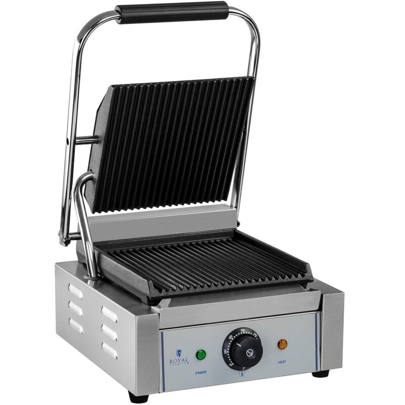 RELAX4LIFE Grill Électrique 1200W Sans BPA avec Rainure Double Faces,  Panneau Contrôle Digital, Plaques Amovibles 29x22cm, Ouverture à  180º,Barbecue