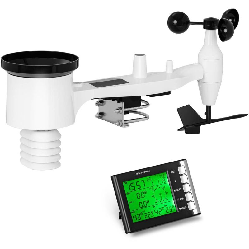Moniteur numérique dhumidité et de température avec prévisions météo écran LCD avec Horloge numérique et rétroéclairag IREGRO Station météo avec capteur extérieur 