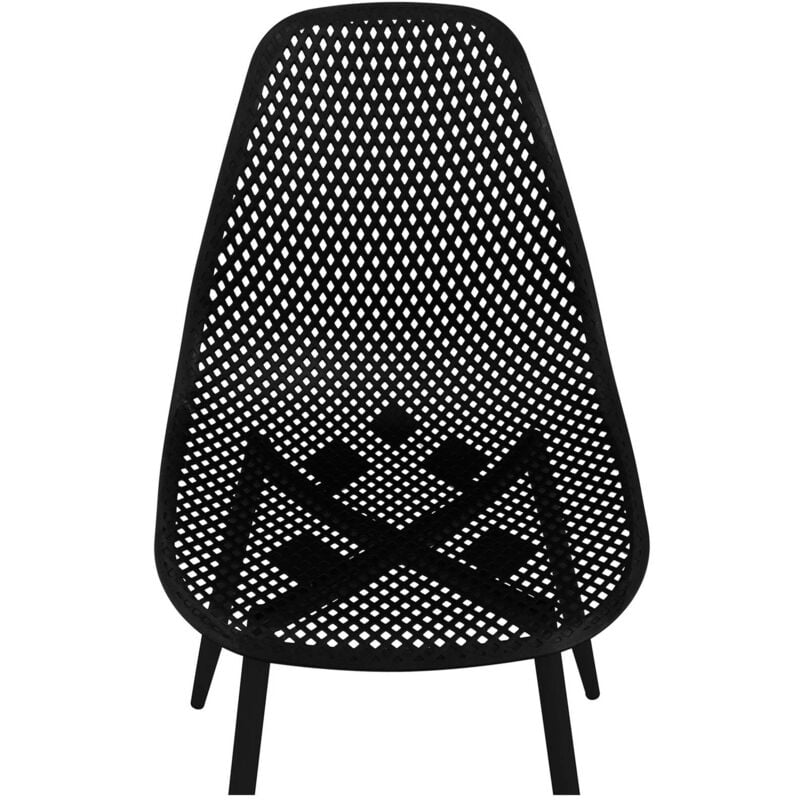 Lot de 4 Chaises Design De Cuisine Salle À Manger Plastique 52x46cm Noir  150kg