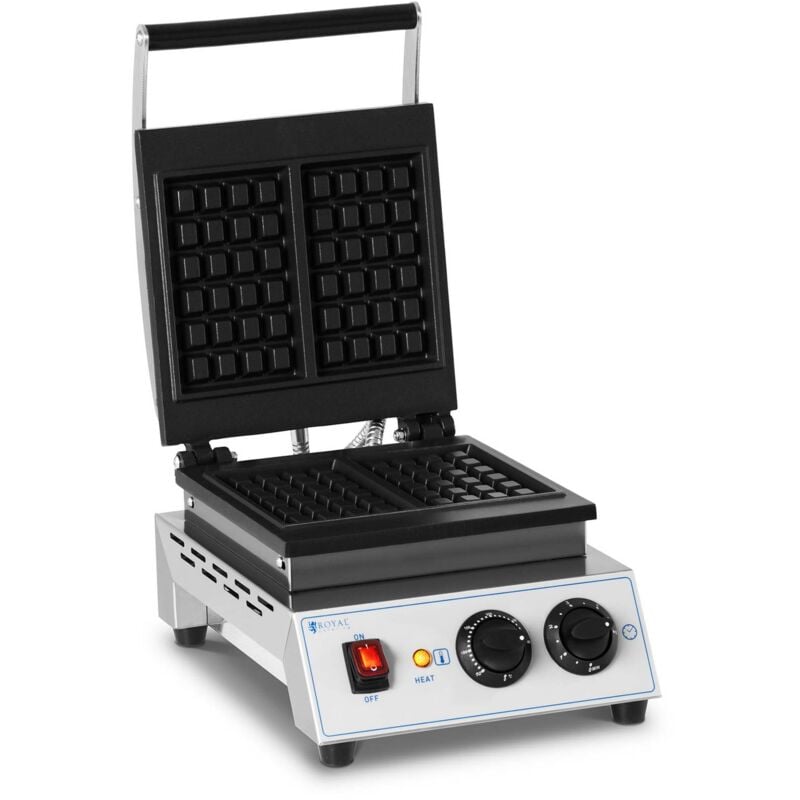 Gaufrier Électrique Professionnel Carré 2 Gaufres Plaques Alu Téflon 1500w