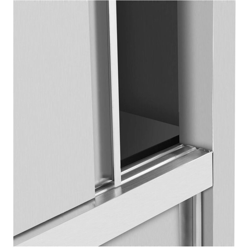 Armoire Sur Pied En Inox Meuble Cuisine Portes Coulissantes Largeur 80 cm 3
