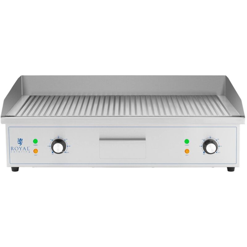 Plancha Gaz Professionnelle Inox 75 Cm - 2 Zones Cuisson 74.5x40 Cm - 2x3100W - Gaz Naturel/Butane - 3