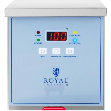 Distributeur d'eau chaude - 10 L - 3000 W - Raccord d'eau - Royal Catering Fontaine d'eau chaude Distributeur d'eau chaude 10 l