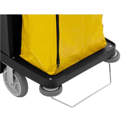 Charriot de ménage verrouillable 250 kg 4 étagères 2 sacs nylon - Charriot de lavage