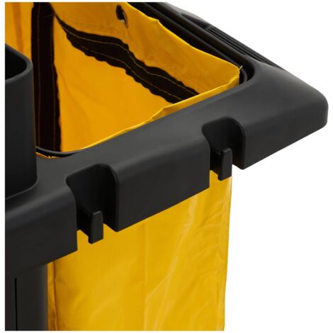 Charriot de ménage verrouillable 250 kg 4 étagères 2 sacs nylon - Charriot de lavage