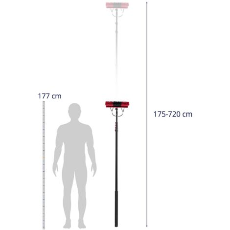 Lave vitre télescopique - avec alimentation en eau - pour panneaux solaires et fenêtres - 1750 - 7200 mm Lave vitre télescopique professionnel Perche télescopique nettoyage