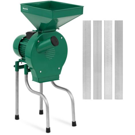 Moulin à farine avec support 1100 W 250 kg/h 4 tailles de tamis Broyeur à grain