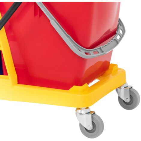 Charriot de ménage 2 seaux 60 l - Charriot de nettoyage Seau essoreur à roulettes