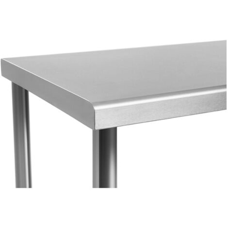 Table De Travail Plan Renforcé Professionnel Cuisine Inox Étagère 12070cm 143kg
