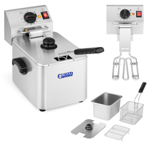 Friteuse Électrique Royal Catering 17L - 3000W, Inox, Robinet Vidange, Professionnelle