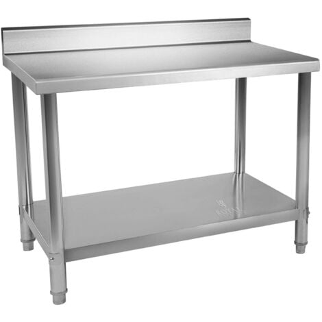 Table De Travail En Acier Inox Dosseret 100X60X85Cm Table De Cuisine 90kg