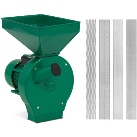 Moulin à farine professionnel 1100 W 250 kg/h 4 tailles de tamis Broyeur à grain