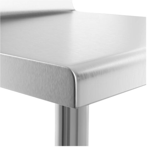 Table Inox Professionnelle Adossée Plan De Travail Avec Étagère 9060 cm 210 kg