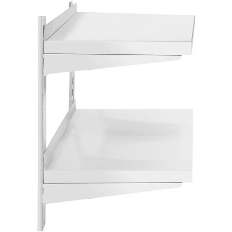 Étagère Murale Flottante Métal Inox Cuisine 2 Tablettes 80x40x3,5cm Max. 40kg