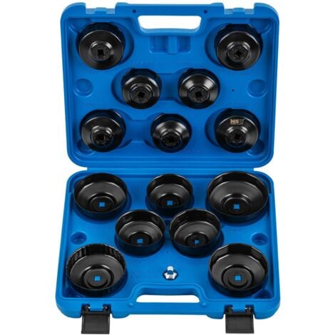 Cloches filtre à huile coffret de clés de vidange (21 cloches filtre à huile,  douille pour clé à cliquet, universel) 14_