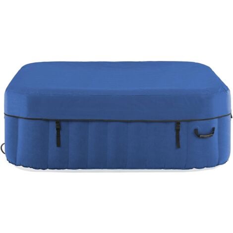 Spa Gonflable Carré 6 Places Extérieur Massage 900l 1800W 130 Jets Bleu - Bleu foncé, Blanc