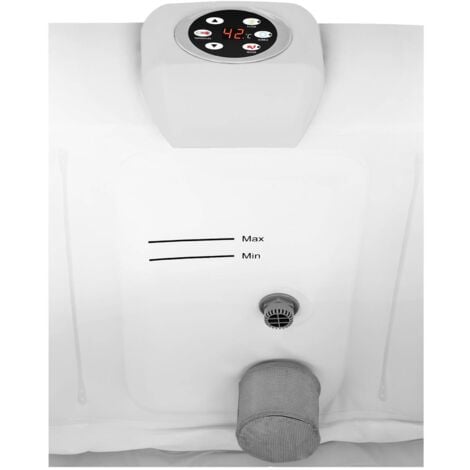 Spa Gonflable Carré 6 Places Extérieur Massage 900l 1800W 130 Jets Bleu - Bleu foncé, Blanc